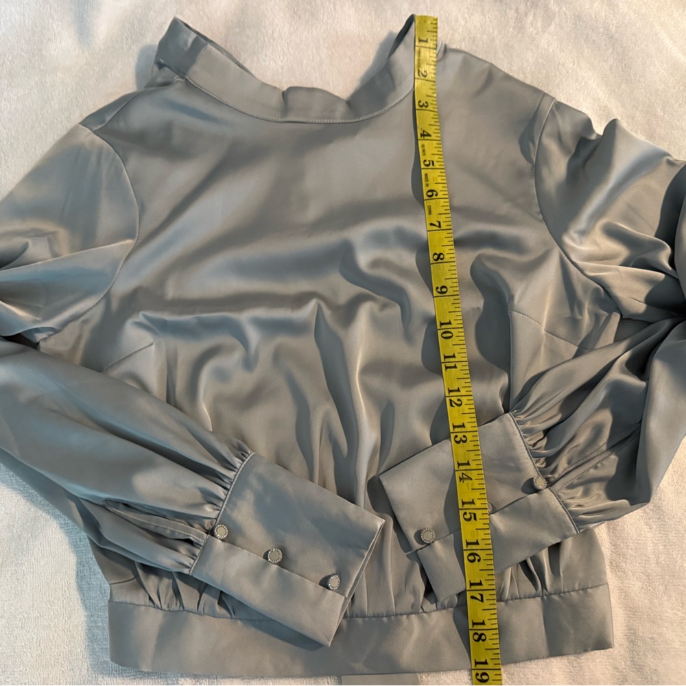 Express Gray Satin Blouse